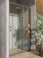 Orange душевое ограждение в нишу с раздвижной дверкой, матовый серый арт-E02-120TGG — фото 4, Раздвижные душевые двери