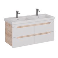 Тумба Lemark OLIVIA 125 см под 2 раковины, подвесная,4 ящика, цвет корпуса: Дуб кантри, цвет фасада: арт-LM08OL125T — фото 8, Тумбы под раковину