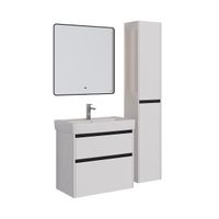 Зеркало Lemark MIOBLACK 80х80 см с интерьерной подсветкой, с подогревом арт-LM80ZM-black — фото 4, Зеркала в ванную комнату