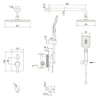 Встраиваемая душевая система VERONA, Чёрный матовый VE-510-B-C4 — фото 3, Душевые системы