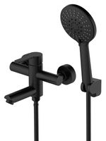 Agger Easy смеситель для ванны однорычажный с душевым набором, черный матовый арт-A3121244 — фото 2, Смеситель для ванны