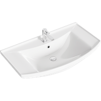 Напольная тумба с двумя дверцами и нижним ящиком м умывальником арт-FR0108 — фото 1, Тумбы с раковиной