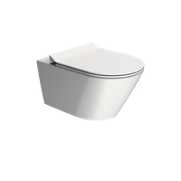 унитаз подвесной KUBE X безободковый с водоворотной системой смыва Swirlflush фаянсовый белый матовый арт-941509 — фото 2, Подвесные унитазы