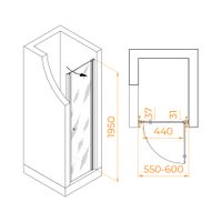 Душевая дверь Dolphin TN-03 600 54930306-11 — фото 1, Душевые двери в нишу