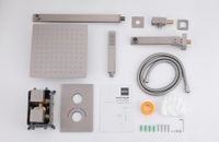 Душевая система ABBER Daheim скрытого монтажа с изливом, термостат, сатин арт-AF8250SP — фото 3, Встраиваемые душевые комплекты