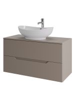 Orange Line Li-100TuLMDF+B08-585W тумба с раковиной подвесная 100 см, латте/белый Li-100TuLMDF+B08-585W — фото 6, Тумбы с раковиной