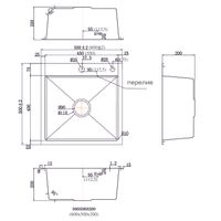 Кухонная мойка AZARIO SABRINA 600х500х200 нержавеющая сталь, цвет Серебро арт-AZS6050S — фото 3, Кухонные мойки