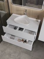 Orange Line тумба с раковиной подвесная 100 см, белый арт-Li-100TuwMDF+B07-500W — фото 4, Тумбы с раковиной