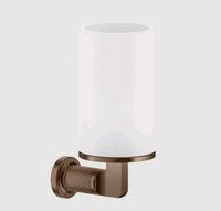 Стакан, Gessi, Inciso, одинарный, ширина, мм-75, глубина, мм-105, высота, мм-176, ёмккость, мл-300, настенный, материал стакана-керамика белая (Neolite), материал держателя-металл, крепления в комплекте, цвет-Copper Brushed PVD арт-58507.708 — фото 2, Стаканы для зубных щеток