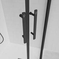 Душевой угол Veconi Evo 200 B, 800х800x1950, черный матовый, прозрачное стекло E2-B-8080-01-C9 — фото 1, Душевые уголки четверть круга