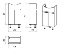 Тумба под раковину арт-Э-Аму01045-021Эл — фото 4, Тумбы под раковину