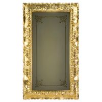 BELLA Витрина подвесная, стекл.дверь DX L58,5xh99xP25 cm, стекло матвое с декором, золото 21253 — фото 2, Шкафы для ванной