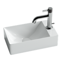 Умывальник подвесной прямоугольный (отверстие под смеситель R) Element 375*215*100мм арт-CN5007 — фото 1, Мини-раковины