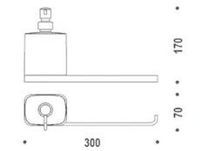 Полотенцедержатель с дозатором COLOMBO DESIGN TIME настенный цвет хром арт-W4274 — фото 2, Дозаторы