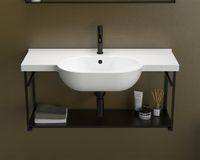 Раковина GLOBO MODE подвесная или накладная с одним отверстием и двумя намеченными цвет белый арт-ME100BI — фото 2, Раковины подвесные