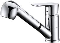 Смеситель для кухни D&K Rhein Reisling, с выдвижной лейкой, хром, арт-DA1272501 — фото 1, Смесители для кухни