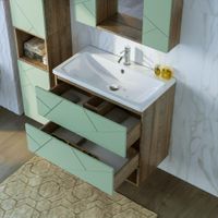 Товар: Тумба под раковину подвесная Бриклаер КРИСТАЛЛ фисташковый, 80 см 4627125417177 - фото 4 Тумба под раковину подвесная Бриклаер КРИСТАЛЛ фисташковый, 80 см 4627125417177 — фото 4, Тумбы с раковиной