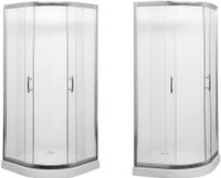 Товар: Душевой уголок Aquanet Alfa NAA2142 100x100, R550, прозрачное стекло - фото 2 Душевой уголок Aquanet Alfa NAA2142 100x100, R550, прозрачное стекло — фото 2, Душевые уголки четверть круга