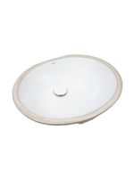 BOND Раковина встраиваемая под столешницу 49,5х40,5х21см овальная белая с переливом арт-S98-490 — фото 5, Раковины встраиваемые снизу