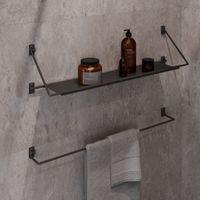 Полка-вешалка Niagara Nova (90 см) черный матовый,1 место арт-NG9020B — фото 2, Полки для ванной и душа