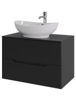 Orange Line Li-80TubMDF+B08-585W тумба с раковиной подвесная 80 см, черный/белый Li-80TubMDF+B08-585W — фото 6, Тумбы с раковиной