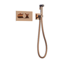 Встраиваемый термостатический смеситель с гигиеническим душем Lio Teo розовое золото TESKA арт-TS6209 — фото 1, Гигиенические души