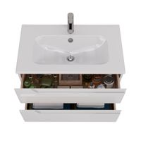 Тумба Lemark MIANO 80 см под 1 раковину, подвесная, 2 ящика, цвет корпуса, фасада: Белый глянец арт-LM06M80T — фото 2, Тумбы под раковину