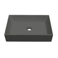 Раковина Scarabeo TEOREMA 2.0 накладная без перелива без отверстий цвет лава матовая с антибактериальным и грязеотталкивающим покрытием BIOKER арт-5101 37 BK — фото 1, Раковины накладные