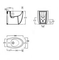 Биде SIMAS BORMIO Напольное приставное с одним отверстием цвет белый BR04 — фото 2, Биде напольные