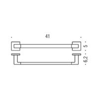 Полотенцедержатель COLOMBO DESIGN BASICQ B3709.NM широкий цвет черный матовый — фото 1, Полотенцедержатели