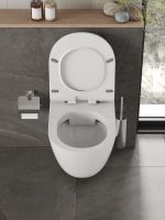 Orange Унитаз подвесной безободковый белый с инсталляцией, микролифт, кнопка смыва белая арт-CI07-100W+APB288 — фото 9, Комплекты унитаз + инсталляция