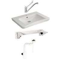 Комплект (Раковина МГН, крепление ручной регулировки, смеситель, сифон), шт H11 — фото 1, Смесители