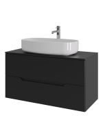 Orange Line Li-100TubMDF+B07-675W тумба с раковиной подвесная 100 см, черный/белый Li-100TubMDF+B07-675W — фото 6, Тумбы с раковиной