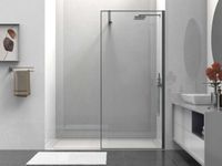 Душевая перегородка Walk-In VSW-1HS100CLGM, 1000*2000, вороненая сталь, стекло прозрачное — фото 1, Душевые перегородки