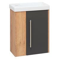 Тумба подвесная MELBOURNE 40 /правая/дуб/серый/ AQUA DE MARCO 2040GCMEL/H/V.2.0 — фото 3, Тумбы под раковину