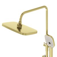 Душевая стойка Grossman Advans с верхним душем,ручной лейкой и смесителем,золото сатиновый,1 место арт-500.K35.09.320 — фото 7, Душевые стойки