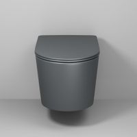 Унитаз подвесной Grossman (520х360х365) безободковый,смыв торнадо,серый матовый с тонкой крышкой,микролифт,1 место арт-GR-4499GMSQ — фото 5, Подвесные унитазы