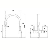 Смеситель Reflexion Lago RX9902GD для кухни с гибким изливом и подключением к фильтру, брашированное золото — фото 25, Смесители для кухни