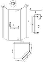 Душевое ограждение Grossman Pragma (90х90х195) трапеция,распашная,золото сатин,стекло прозрачное, 1 место арт-302.K33.03.9090.32.00 — фото 10, Душевые уголки трапеция