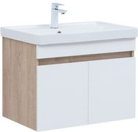 Товар: Тумба с раковиной Aquanet Оптима 80 цв. дуб светлый/белый сатин 00345362 - фото 1 Тумба с раковиной Aquanet Оптима 80 цв. дуб светлый/белый сатин 00345362 — фото 1, Тумбы с раковиной