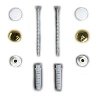 Комплект вертикальных крепежных винтов SIMAS цвет золото/белый для унитаза и биде F90 F90.ORO — фото 1, Комплектующие для туалета