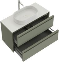 Тумба под раковину Allen Brau Fantasy 100 олива матовый арт-1.11003.CGM 2.0 — фото 1, Тумбы под раковину