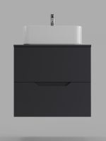 Orange Line тумба с раковиной подвесная 60 см, графит/белый арт-Li-60TugMDF+B02-460W — фото 5, Тумбы с раковиной