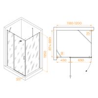 Душевой уголок RGW LE-044 (LE-004+Z-14) 1200x900 06124429-11 — фото 1, Душевые уголки