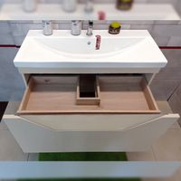 Тумба под раковину подвесная Бриклаер Брайтон бежевый, 100 см арт-4627125415777 — фото 4, Тумбы с раковиной