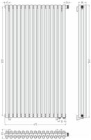 Отопительный радиатор Сунержа Эстет-00 EU50 1200х675 15 секций Тёмный титан муар арт-15-0322-1215 — фото 4, Радиаторы отопления