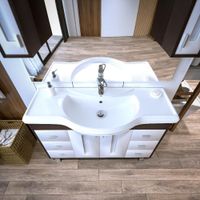 Тумба под раковину напольная Бриклаер БАЛИ венге/белый , 120 см арт-4627125411892 — фото 5, Тумбы с раковиной