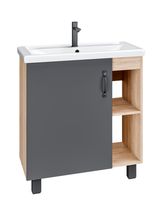 Тумба напольная "ФЛАЙ-70 см" дуб сонома/серая (ум.Фостер-70) арт-107002 — фото 1, Тумбы под раковину