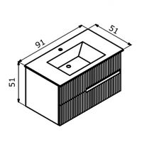 Тумба с раковиной ORKA Moonlight 90 подвесная, белый матовый 5001497 — фото 4, Тумбы с раковиной