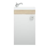 тумба Этюд 40 (Como 40) 1 дверь подвесная белая/сонома без умывальника арт-MFR80075SW — фото 1, Тумбы под раковину